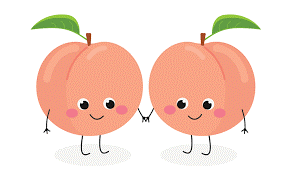two happy peaches