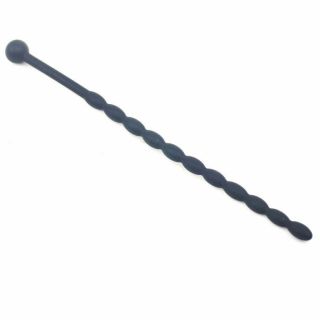 Black Silicone 6in Beaded Penis Sound