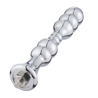 8.2in HiSmith Smooth Aluminium Beaded Anal Wand