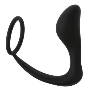Black Silicone Ass-Gasm Plug with Cockring