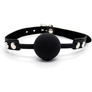 Black Silicone Ball Gag - Large 