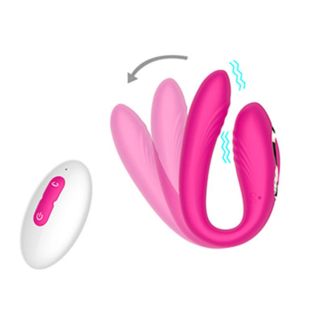 Couple's Remote Controlled Twist Motion Vibrator Pink