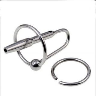 Metal Cum-Thru Penis Plug with Glansring