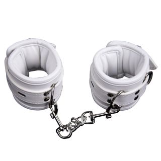 Faux Leather White Handcuffs