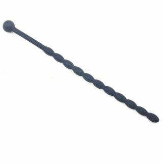 Black Silicone 6in Beaded Penis Sound