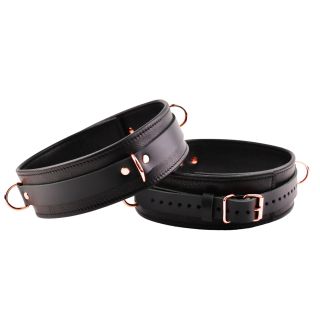 Mercy Industries Premium Thigh Cuffs Black and Rose Gold M/L