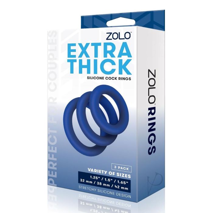 Zolo Extra Thick Silicone Cock Rings 3 Pack