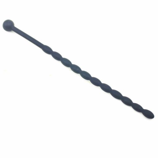 Black Silicone 6in Beaded Penis Sound