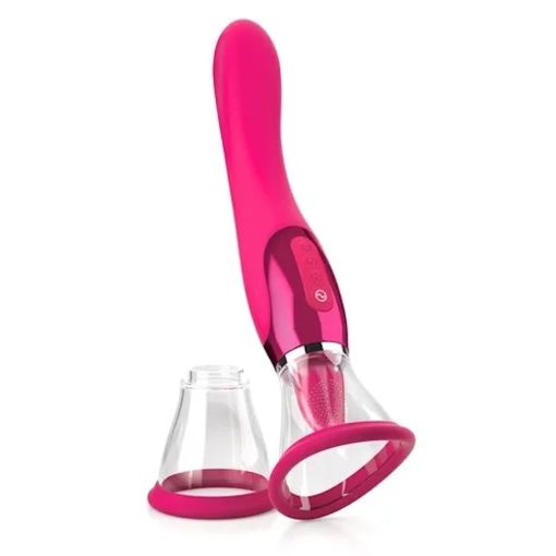 Basic Luv Theory Pussy Pump with Vibrating Tongue Pink