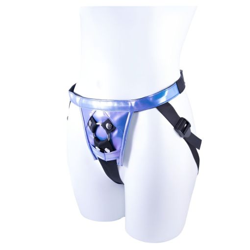 Day-Glad PU Strap-On Harness Metallic Purple