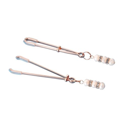 Rose Gold Nipple Clamps with Rhinestones