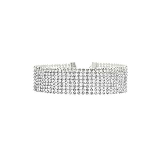 Wide Diamante Choker necklace