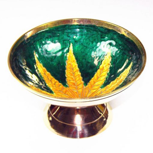 Brass Leaf Chop Bowl with Stand