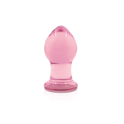 Crystal Glass Butt Plug Pink Small 