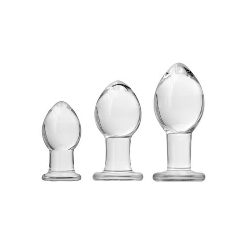 Crystal Glass Anal Trainer Kit - Clear
