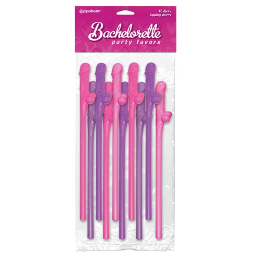 Bachelorette - Dicky Sipping Straws Pink