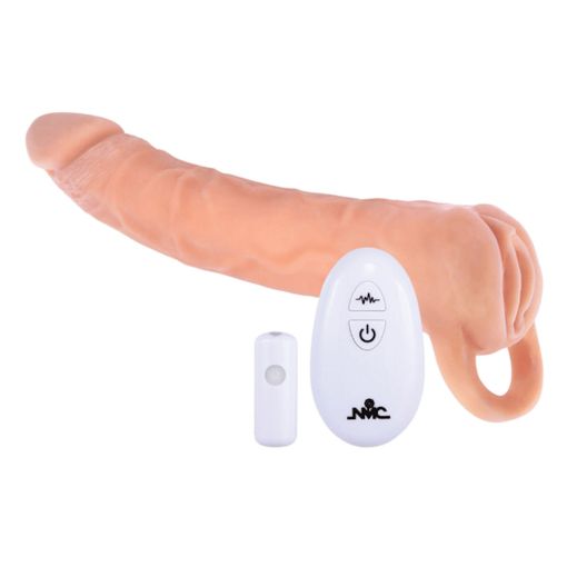 Extendor+ 2-Inch Penis Extender and Vibrating Masturbator – Flesh