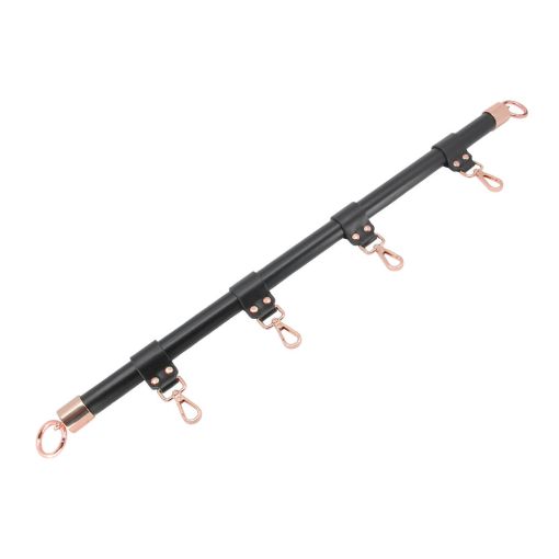 Faux Leather Wrapped Spreader Bar with Rose Gold Hardware