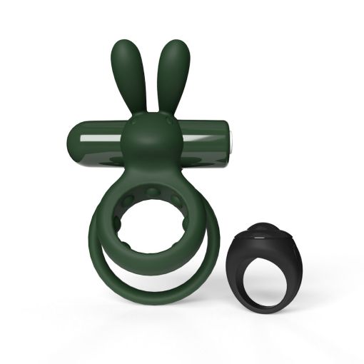 Screaming O Charged Remote Control Ohare Vibrating Rabbit Cock Ring - Green